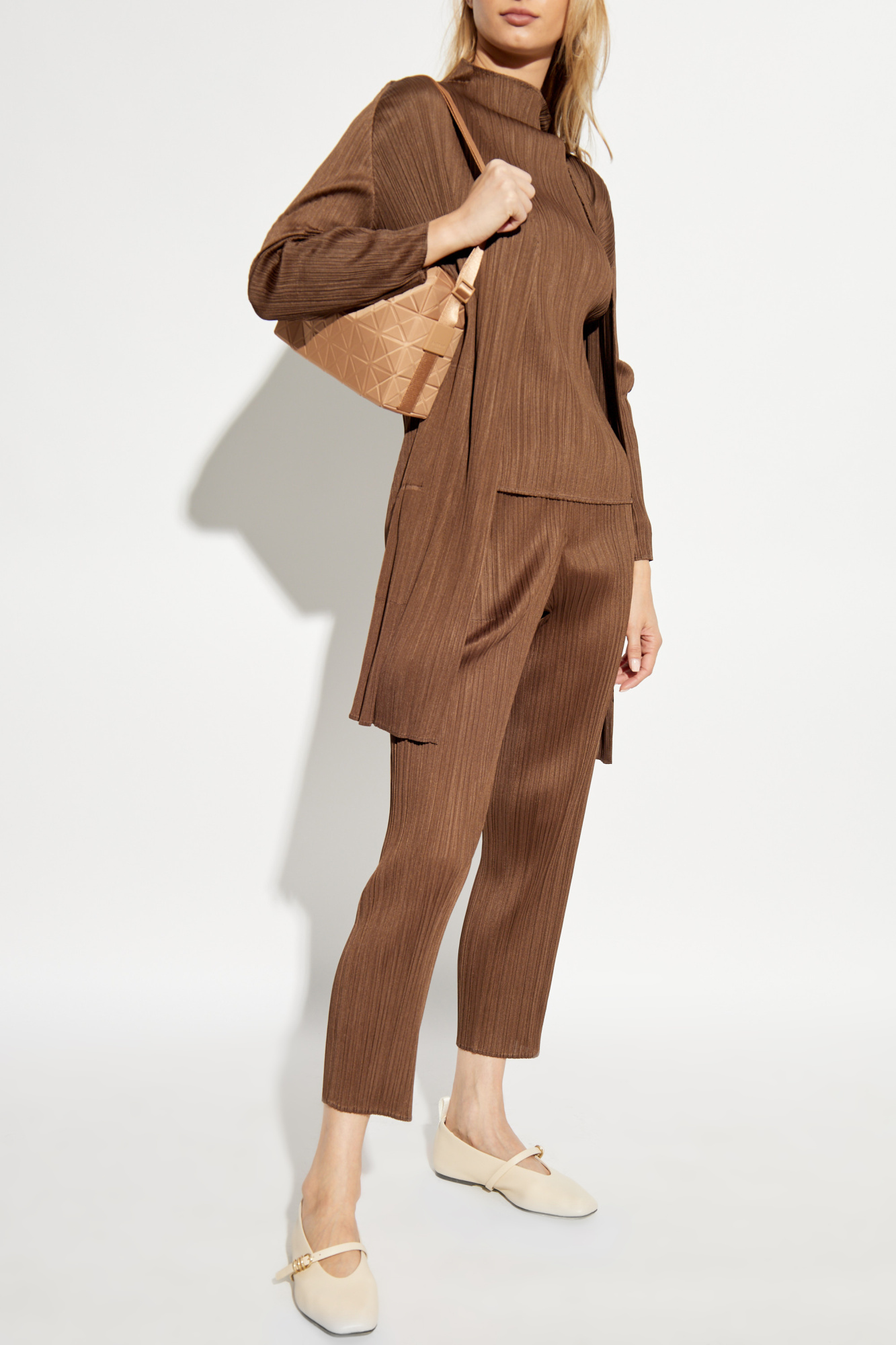 Brown Pleated Trousers Pleats Please Issey Miyake - Vitkac Italy Brown Pleated Trousers Pleats Please Issey Miyake - Vitkac Italy